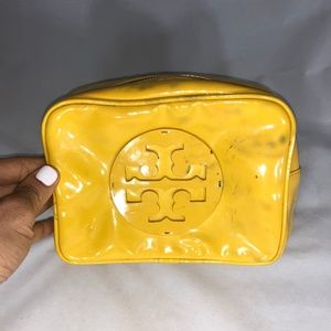 Yellow Patent Leather TORY BURCH Cosmetic Case